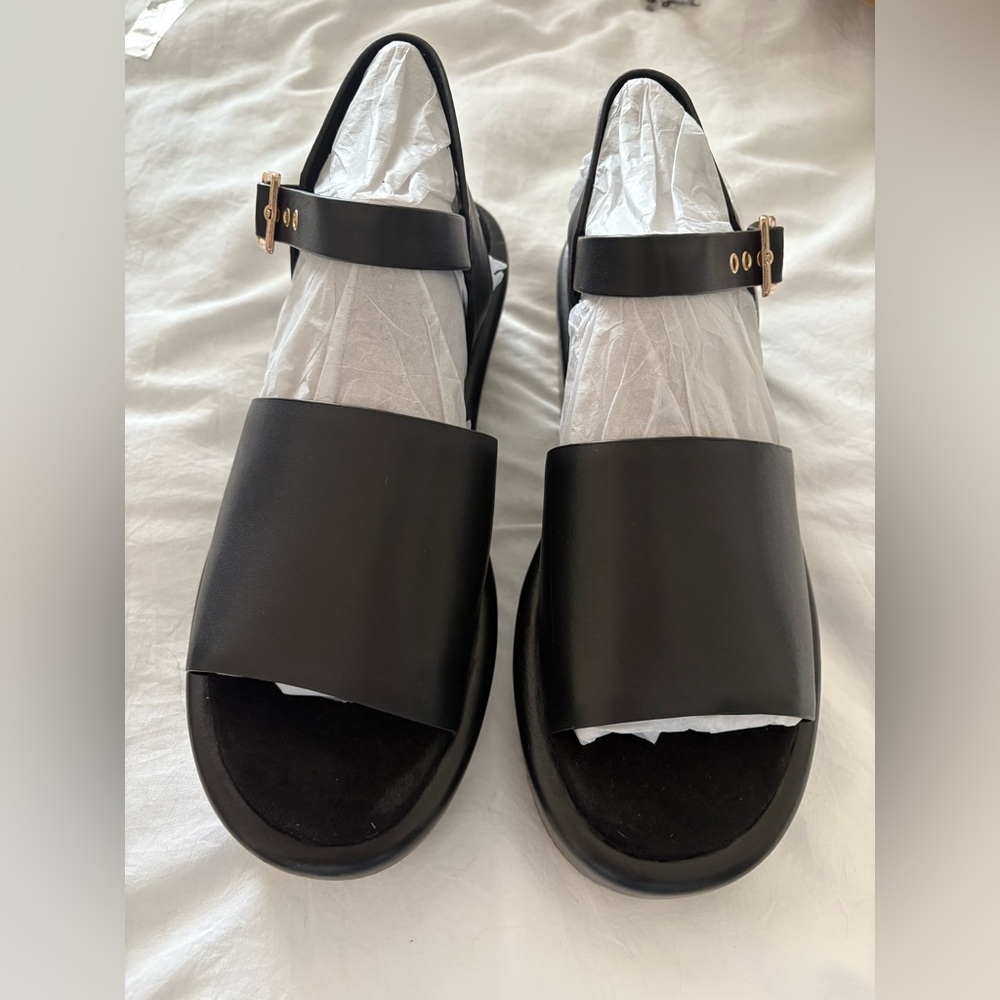 NEW! Kelsi Dagger Black Birdie Platform Sandals - Genuine Leather - Picture 9 of 14